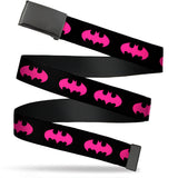 Web Belt Blank Black Buckle - Batman Signal Black/Fuchsia Webbing