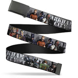 Black Buckle Web Belt - ARKHAM CITY 9-Character Group Grays/White Webbing Webbing