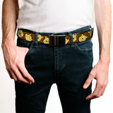 Web Belt Blank Black Buckle - Winnie the Pooh Expressions/Honeycomb Black/Browns Webbing