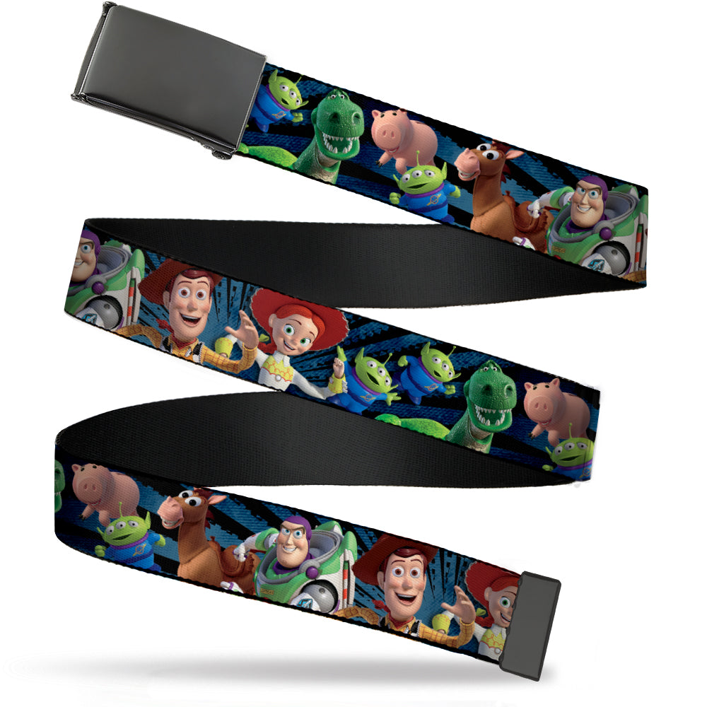 Web Belt Blank Black Buckle - Toy Story Characters Running2 Denim Rays Webbing