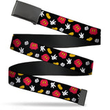 Web Belt Blank Black Buckle - Mickey Mouse Costume Elements Scattered Black Webbing