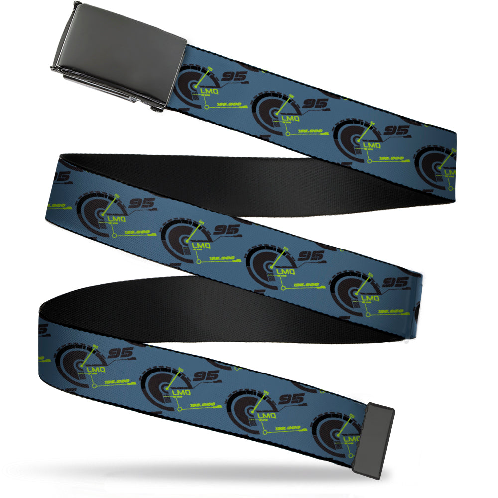 Black Buckle Web Belt - Cars 3 LMQ/95 Tachometer Blue/Black/Green Webbing