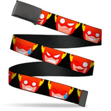 Web Belt Blank Black Buckle - The Flash 5-Emoji Expressions Black Webbing