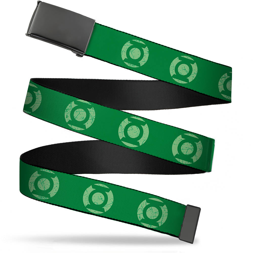 Web Belt Blank Black Buckle - Green Lantern Logo Weathered Greens Webb ...