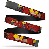 Black Buckle Web Belt - Arnold & Gerald Poses Brick Wall Webbing