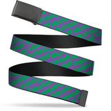 Web Belt Blank Black Buckle - Joker HAHAHA Purple/Green Webbing