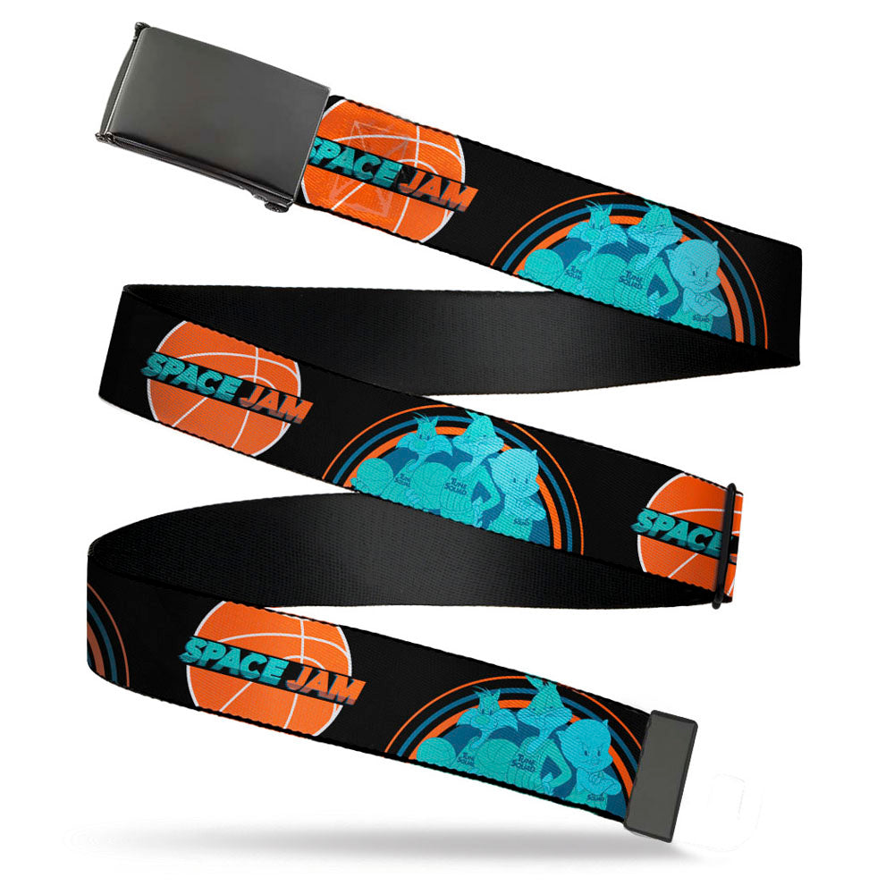 Black Buckle Web Belt - SPACE JAM 2 Basketball Logo and Tune Squad 3-C ...