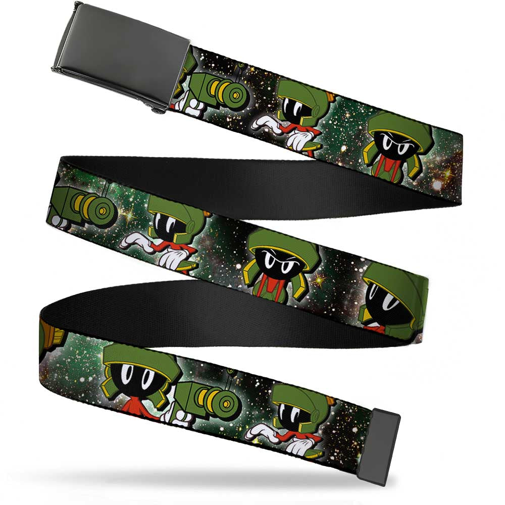 Black Buckle Web Belt - Marvin the Martian 4-Poses Galaxy Webbing