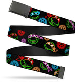 Black Buckle Web Belt - Classic Teenage Mutant Ninja Turtles Electric Expressions/Turtle Shells Black/Multi Neon Webbing