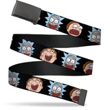 Web Belt Blank Black Buckle - Rick and Morty Expressions in Space Webbing