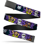 Black Buckle Web Belt - Mini Scooby Doo Halloween/Bats Purple/Black Webbing