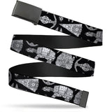 Web Belt Blank Black Buckle - Star Wars Ships and Vehicles Black/Grays Webbing