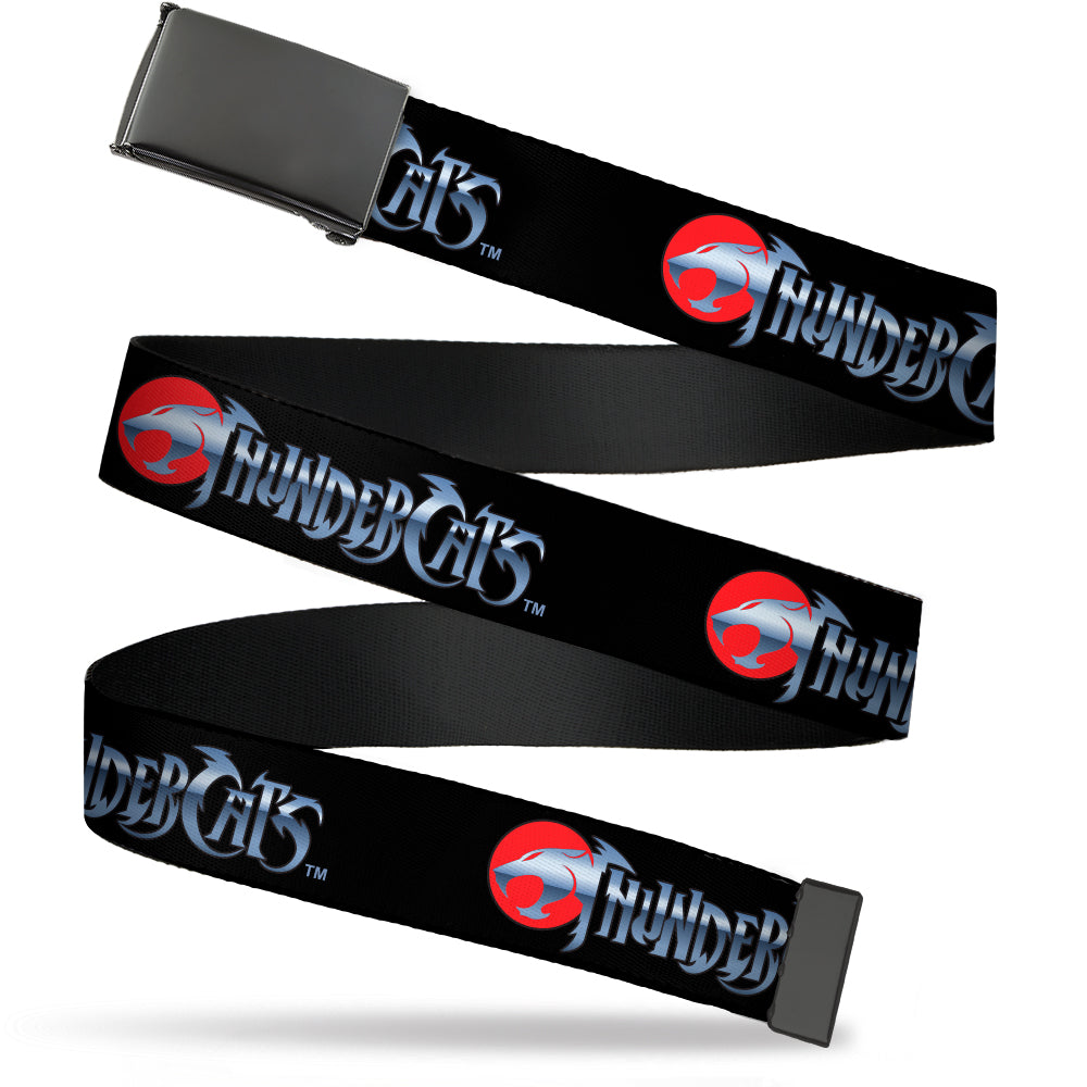 Web Belt Blank Black Buckle - THUNDERCATS Classic Series Logo Black/Red/Silver Webbing