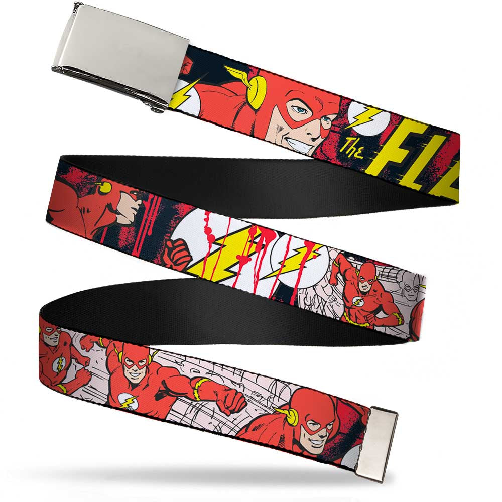 Chrome Buckle Web Belt - The Flash in Action Webbing