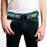 Chrome Buckle Web Belt - SpongeBob and Friends/Logo Webbing