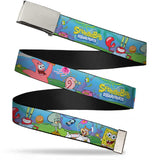 Chrome Buckle Web Belt - SpongeBob and Friends/Logo Webbing