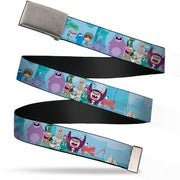 Web Belt Blank Chrome Buckle - Foster's Home for Imaginary Friends Group Pose Blues Webbing