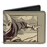 Bi-Fold Wallet - Avatar the Last Airbender Aang Garden Pose Grays