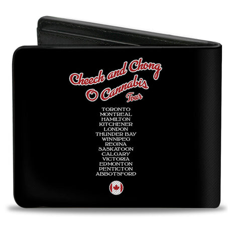 Bi-Fold Wallet - Cheech & Chong O CANNABIS TOUR CANADA 2021 + Cities Black/White/Red