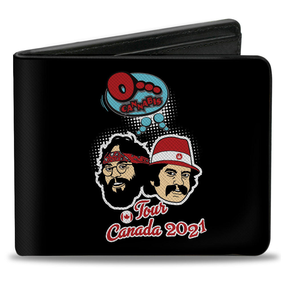 Bi-Fold Wallet - Cheech & Chong O CANNABIS TOUR CANADA 2021 + Cities Black/White/Red