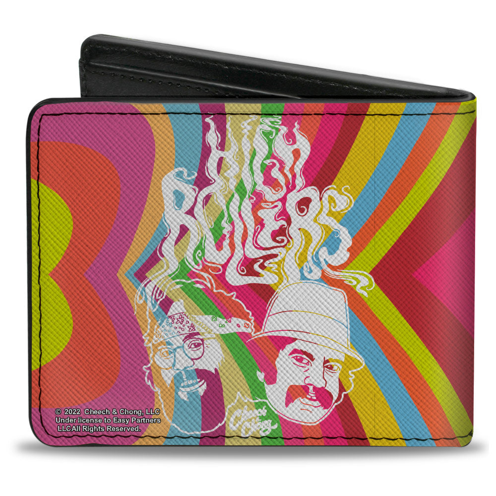 Bi-Fold Wallet - CHEECH & CHONG HIGH ROLLERS Smoke Pose Multi Color/White