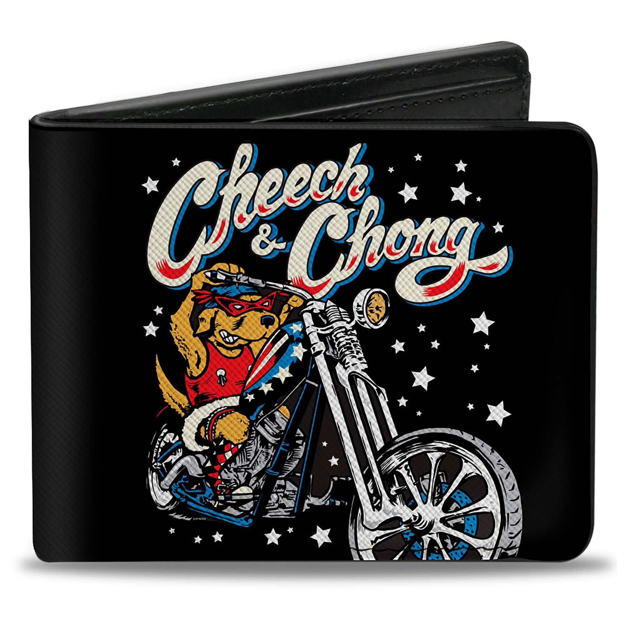 Bi-Fold Wallet - CHEECH & CHONG Americana Stunt Dog Pose Black