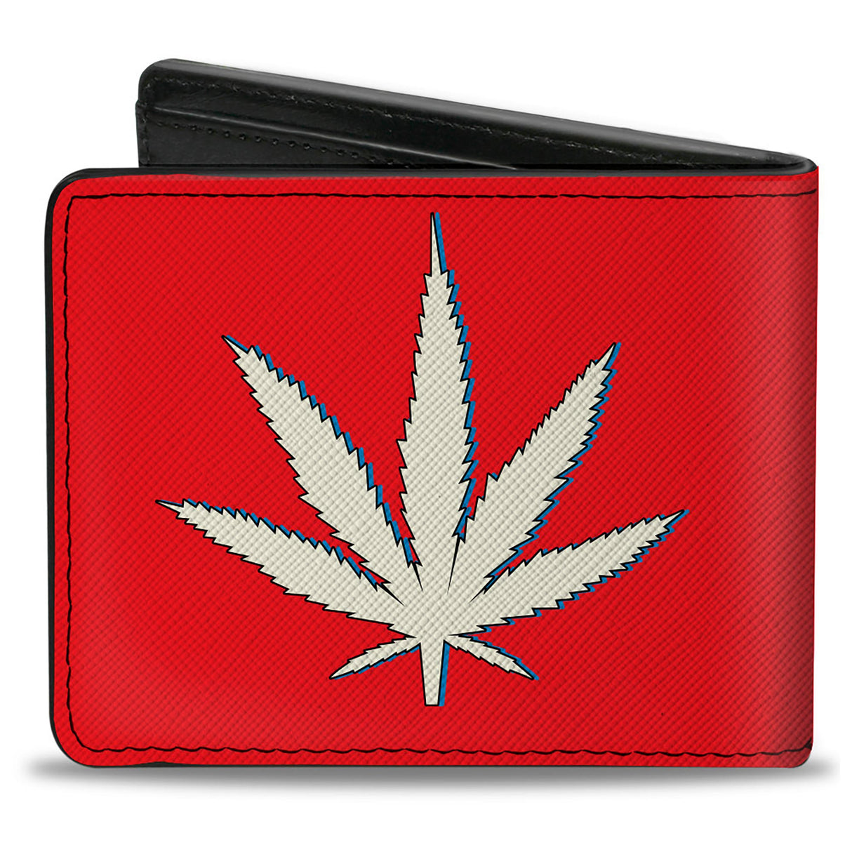 Bi-Fold Wallet - CHEECH & CHONG Title Logo + Bud Leaf Red/Blue/White