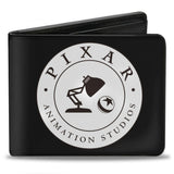 Bi-Fold Wallet - PIXAR ANIMATION STUDIOS Luxo Jr Lamp and Ball Icon Black White