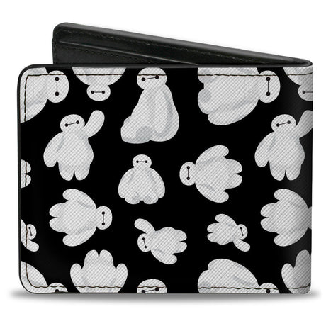 Bi-Fold Wallet - Big Hero 6 Baymax Poses Scattered Black/White