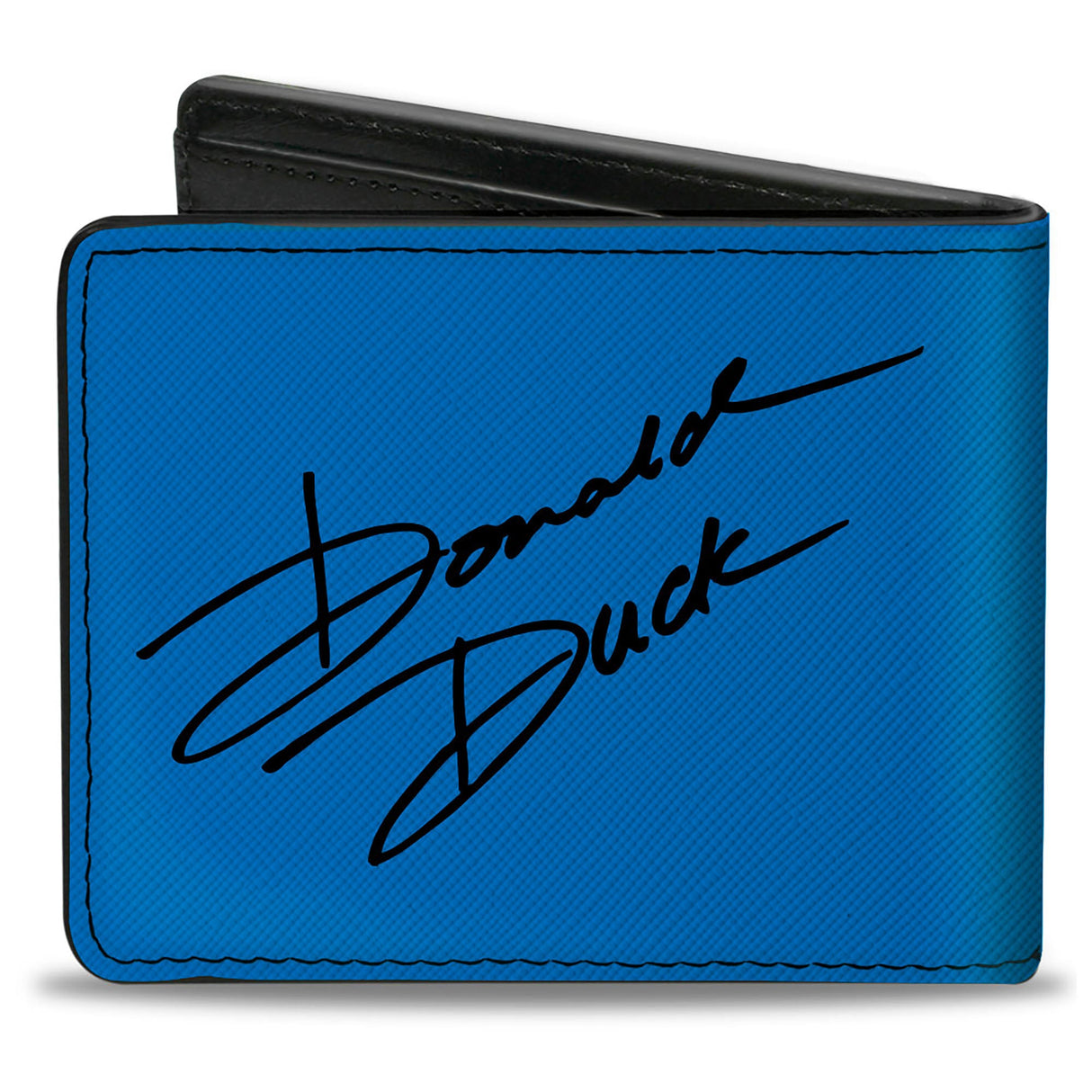 Bi-Fold Wallet - Donald Duck Character Face Close-Up and Autograph Blue