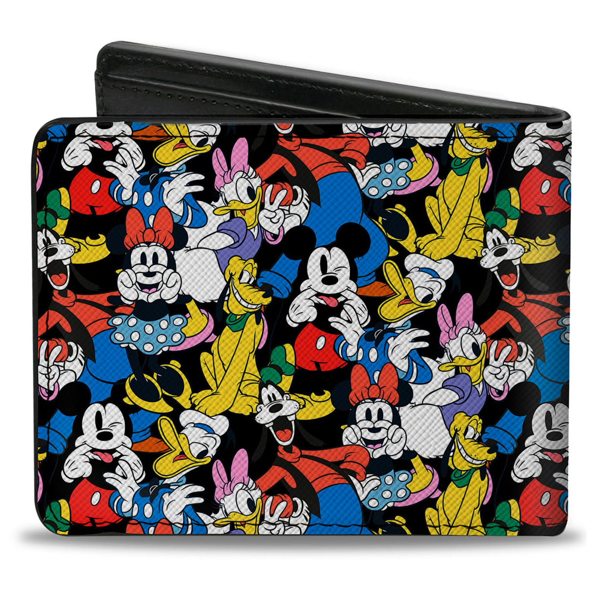 Bi-Fold Wallet - Disney Sensational Six Cute Poses Stacked Black