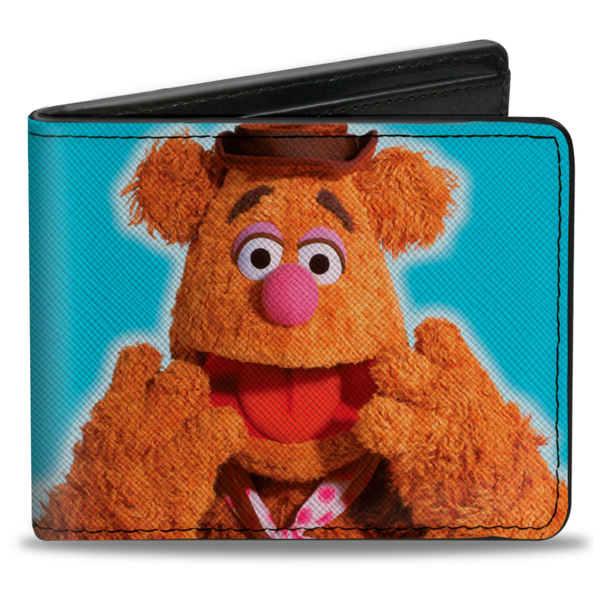 Bi-Fold Wallet - The Muppets FOZZIE BEAR Portrait and Autograph Blue