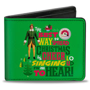 Bi-Fold Wallet - Elf Buddy the Elf THE BEST WAY TO SPREAD CHRISTMAS CHEER Quote Greens Red Yellow White