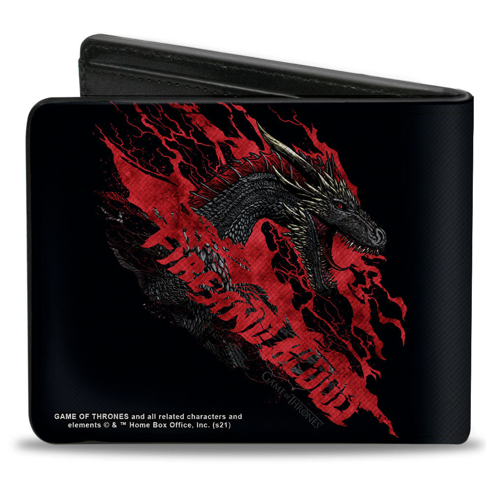 Bi-Fold Wallet - Game of Thrones The Dragon Awakens FIRE AND BLOOD Black/Red/Grays