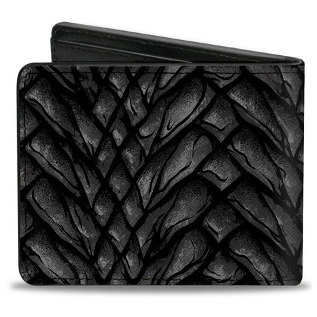 Bi-Fold Wallet - GAME OF THRONES Logo Dragon Scales Black/Grays