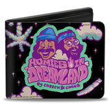 Bi-Fold Wallet - Cheech and Chong HOMIES IN DREAMLAND Title Logo Smoke Clouds Black