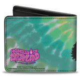 Bi-Fold Wallet - Homies in Dreamland Cheech and Chong Smoking Pose Tie Dye Blues