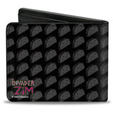 Bi-Fold Wallet - Invader Zim GIR TACOS!!! Pose Taco Monogram Black/Gray