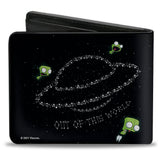 Bi-Fold Wallet - Invader Zim GIR OUT OF THIS WORLD Star Spaceship Poses Black/White