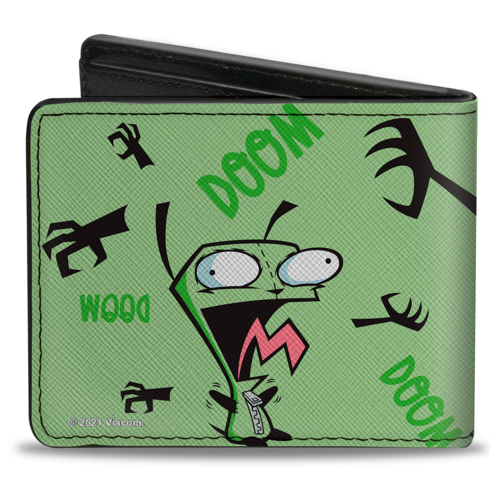 Bi-Fold Wallet - Invader Zim GIR Screaming DOOM Pose Greens