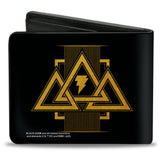 Bi-Fold Wallet - BLACK ADAM Title Logo and Icons Black/Yellow