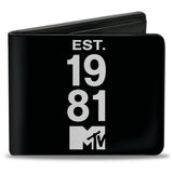 Bi-Fold Wallet - MTV EST. 1981 Text and Logo Black/White