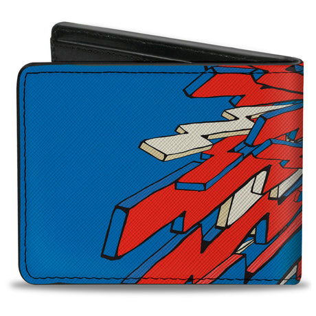 Bi-Fold Wallet - MTV Music Television Bolts Logo Blue/White/Red