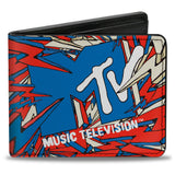 Bi-Fold Wallet - MTV Music Television Bolts Logo Blue/White/Red