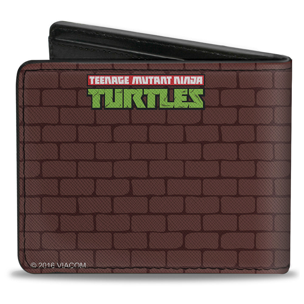 Bi-Fold Wallet - Rocksteady & Bebop Pose + TMNT Logo Bricks