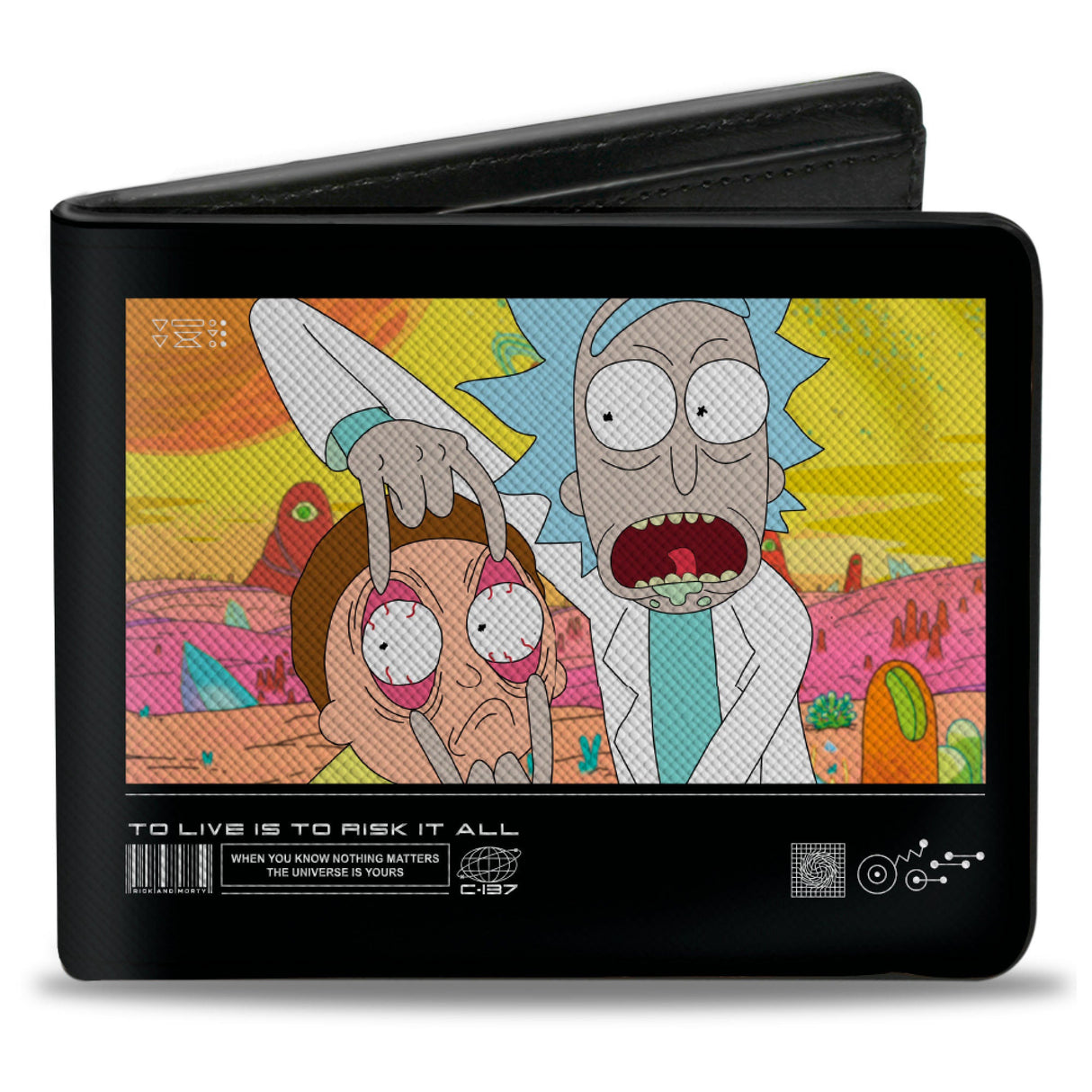 Bi-Fold Wallet - Rick and Morty TO LIVE IS TO RISK IT ALL Pose Multi Color