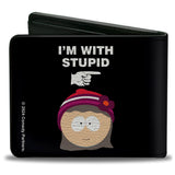 Bi-Fold Wallet - South Park Cartman and Heidi I'M WITH Quotes Black/White