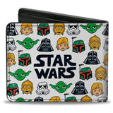 Bi-Fold Wallet - STAR WARS 6-Character Face Collage White