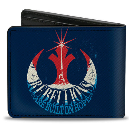 Bi-Fold Wallet - Star Wars Rebel Alliance Americana REBELLIONS ARE BUILT ON HOPE Blues/Red/White