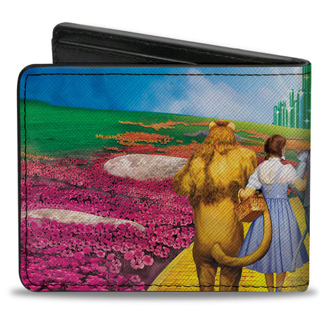 Bi-Fold Wallet - The Wizard of Oz Yellow Brick Road Poppy Field and Emerald City Scene